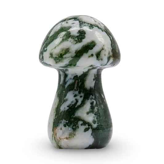 Stone - Moss Agate - Sculpture - Mushroom -Blue Aventurine -Arômes & Évasions