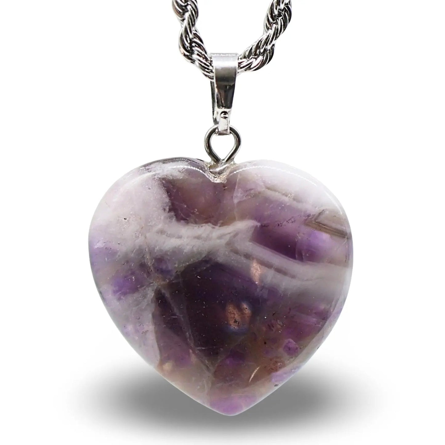 Necklace - Heart Shaped - Amethyst -Amethyst -Arômes & Évasions