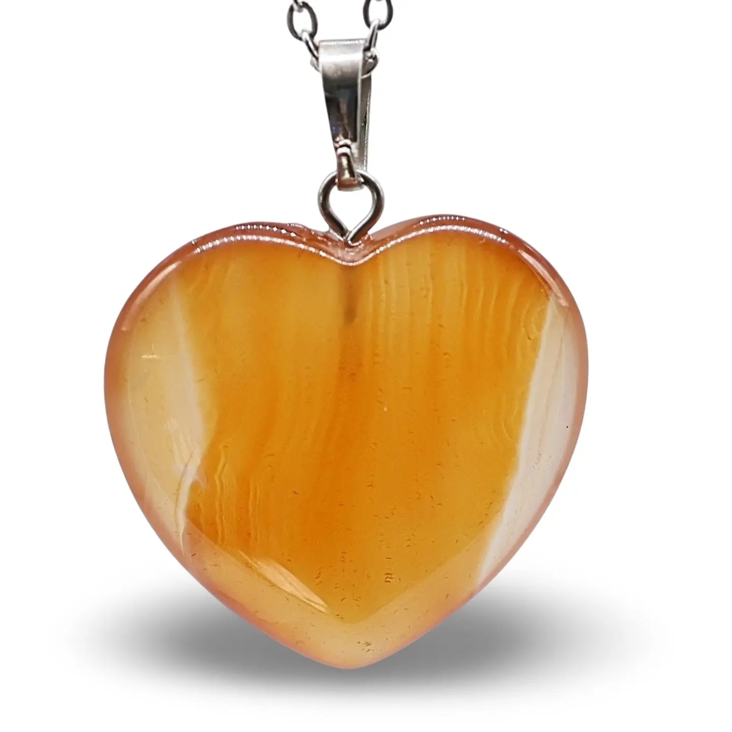 Necklace - Heart Shaped - Red Agate -Opalite -Arômes & Évasions