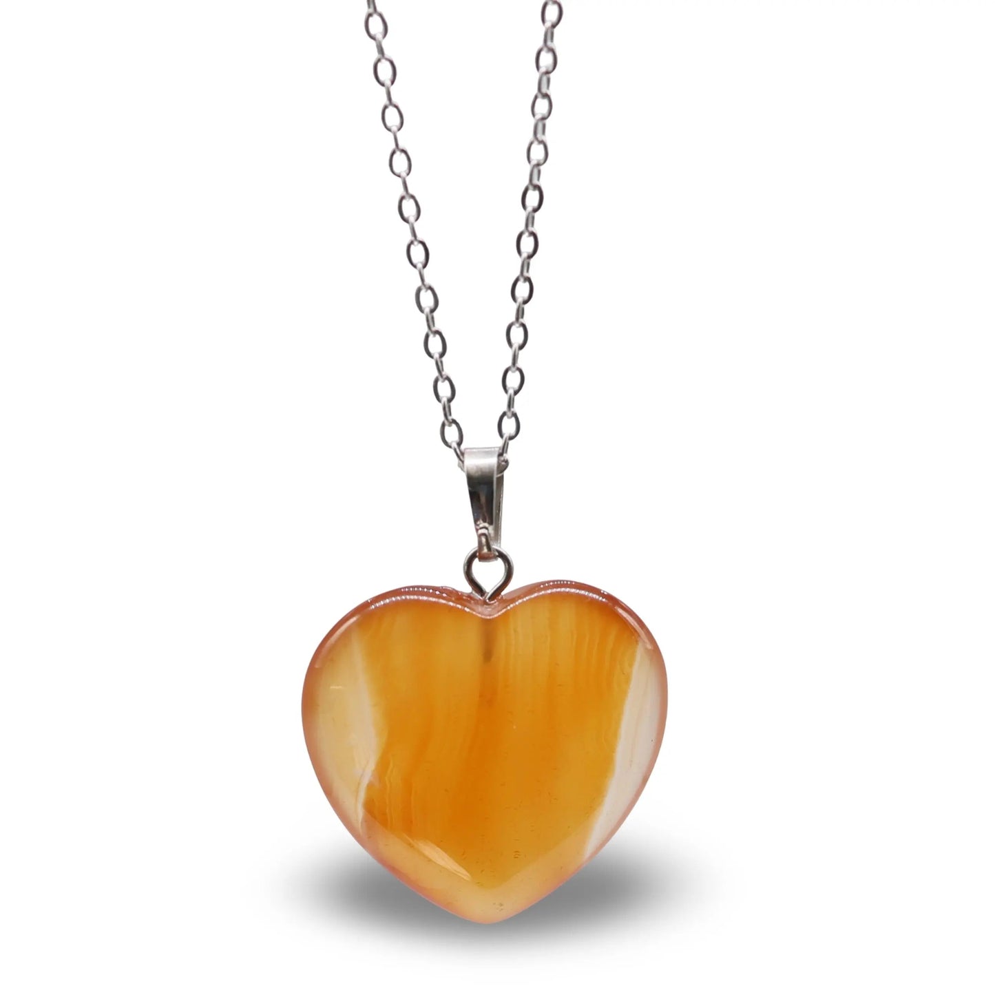 Necklace - Heart Shaped - Red Agate -Opalite -Arômes & Évasions