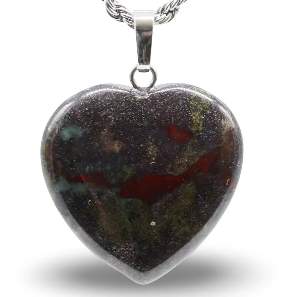 Necklace - Heart Shaped - Dragon Blood -Opalite -Arômes & Évasions