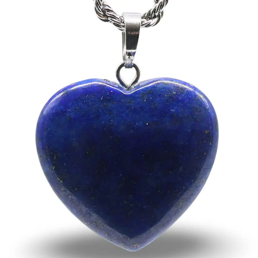 Necklace - Heart Shaped - Lapis Lazuli -Opalite -Arômes & Évasions