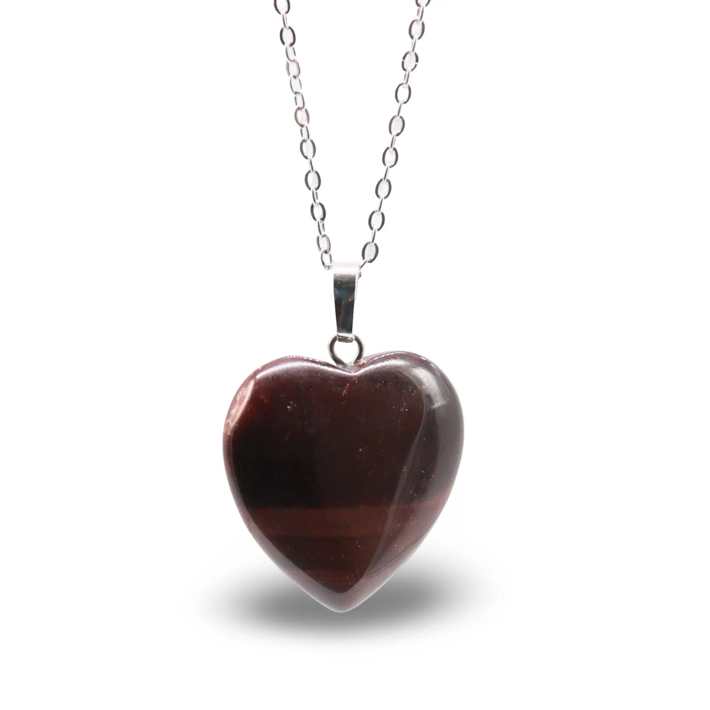 Necklace - Heart Shaped - Red Tiger Eye -Topaze Jade -Arômes & Évasions