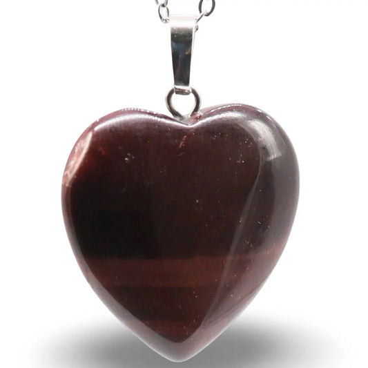 Necklace - Heart Shaped - Red Tiger Eye -Topaze Jade -Arômes & Évasions