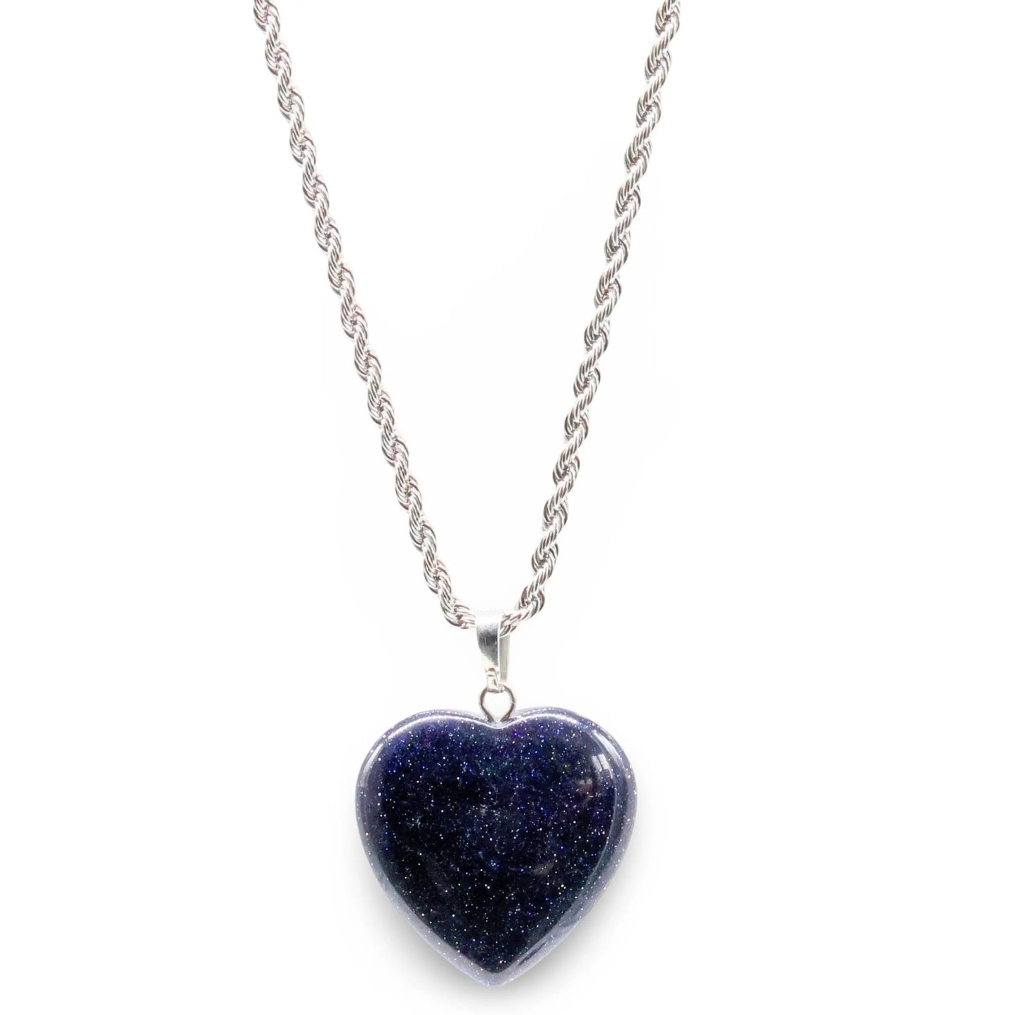 Necklace - Heart Shaped - Blue Goldstone -Blue Goldstone -Arômes & Évasions