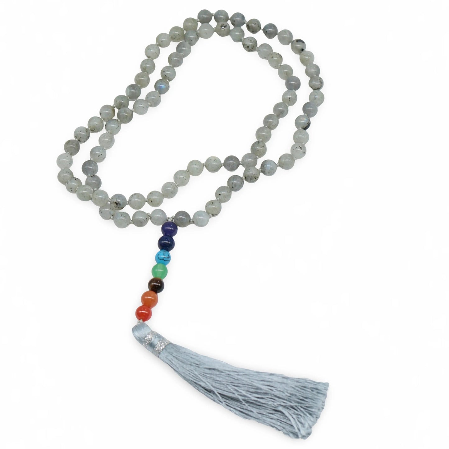 Bracelet / Necklace - Multi Strand - Natural Labradorite et 7 Chakras