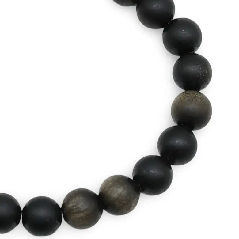 Bracelet - Frosted Goldsheen Obsidian - 8mm -8mm -Arômes & Évasions