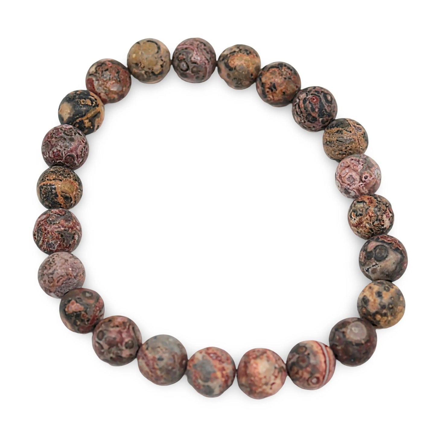 Bracelet - Frosted Leopard Skin Jasper - 8mm -8mm -Arômes & Évasions