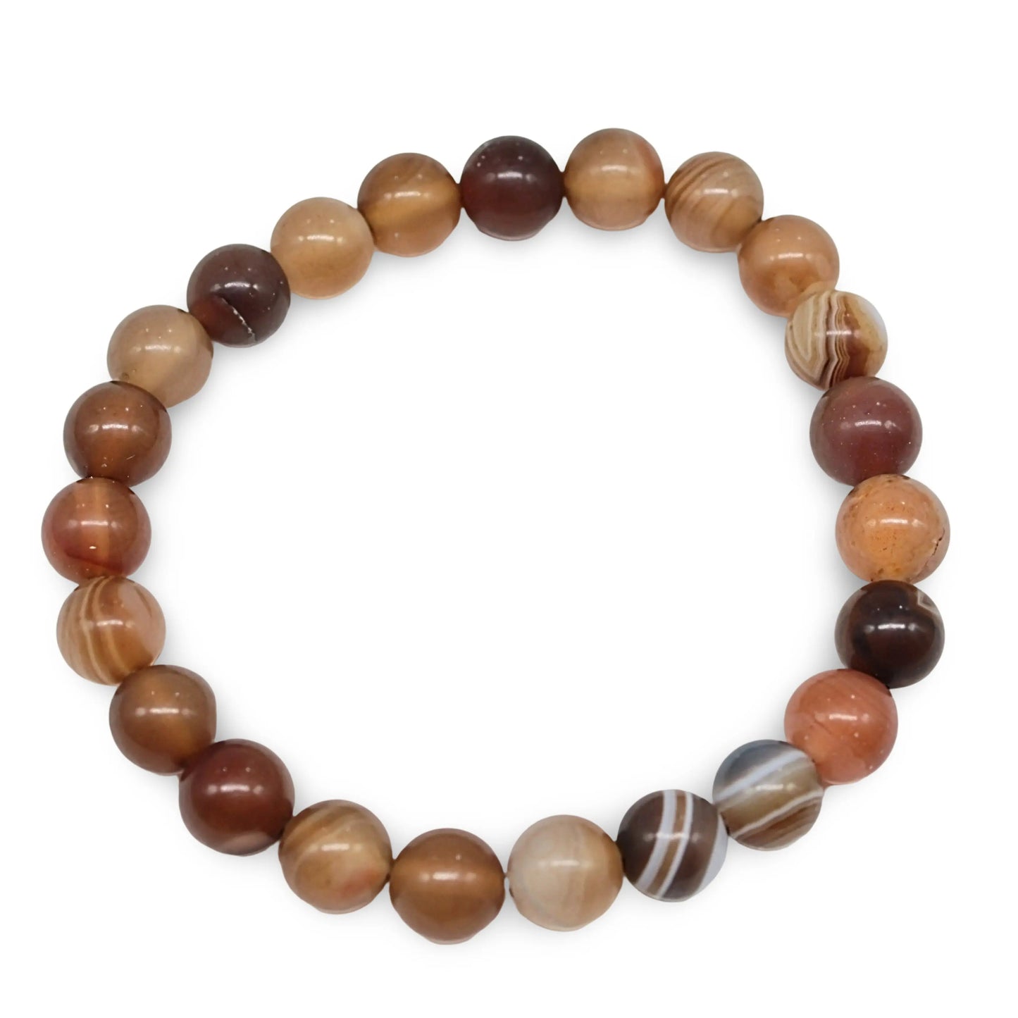 Bracelet - Frosted Striped Agate  -8mm -8mm -Arômes & Évasions