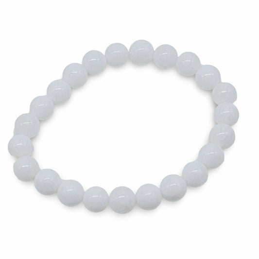 Bracelet - White Jade - 8mm -? -Arômes & Évasions