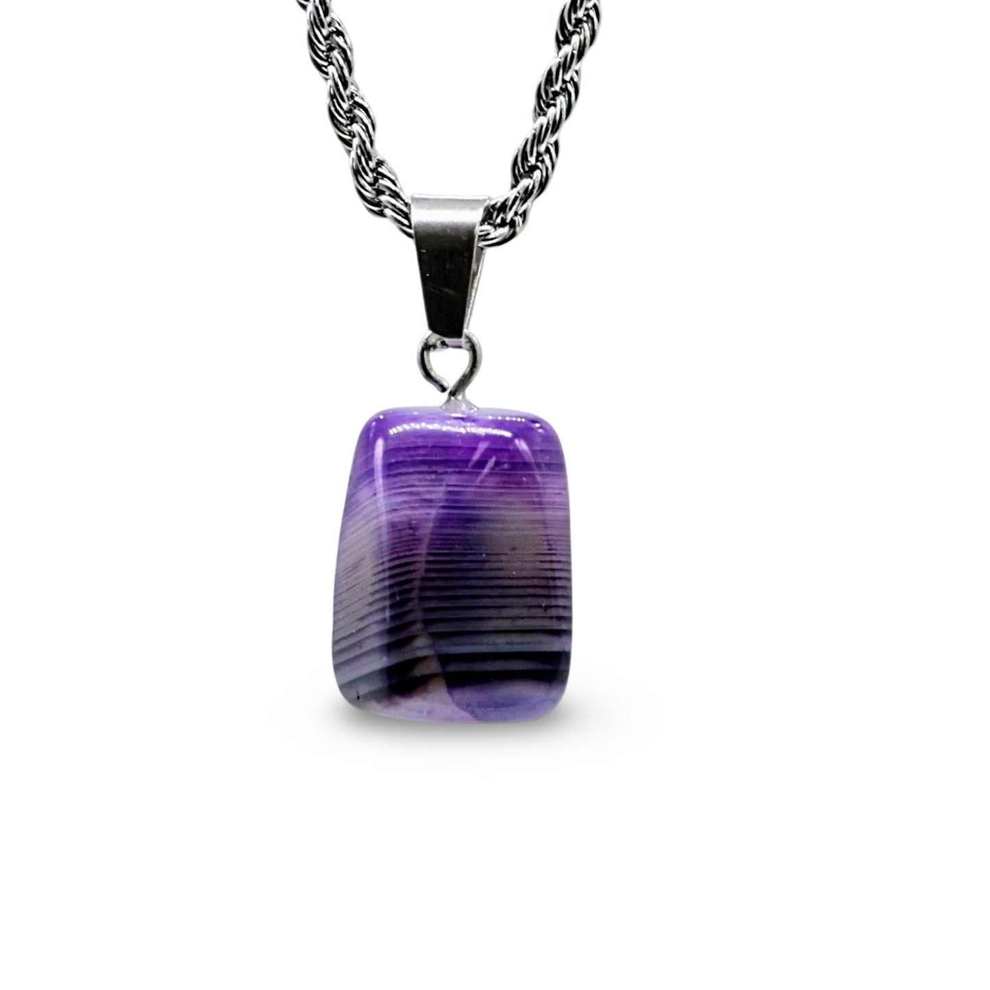 Necklace - Natural Banded Purple Agate