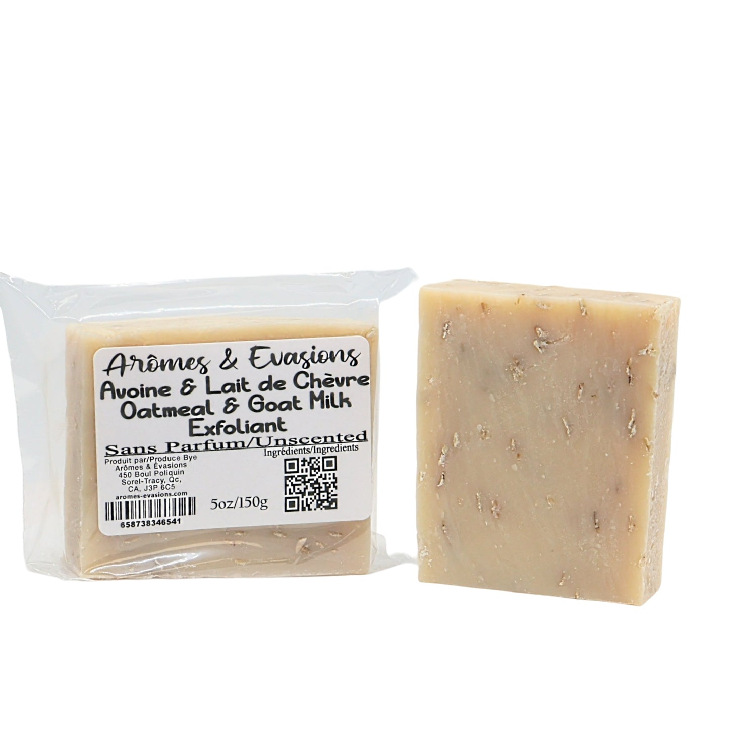 Soap Bar - Cold Process - Exfoliant - Oatmeal & Goat Milk - Unscented - 5oz