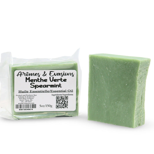Barre de savon - Processus à froid - Menthe verte - 5oz