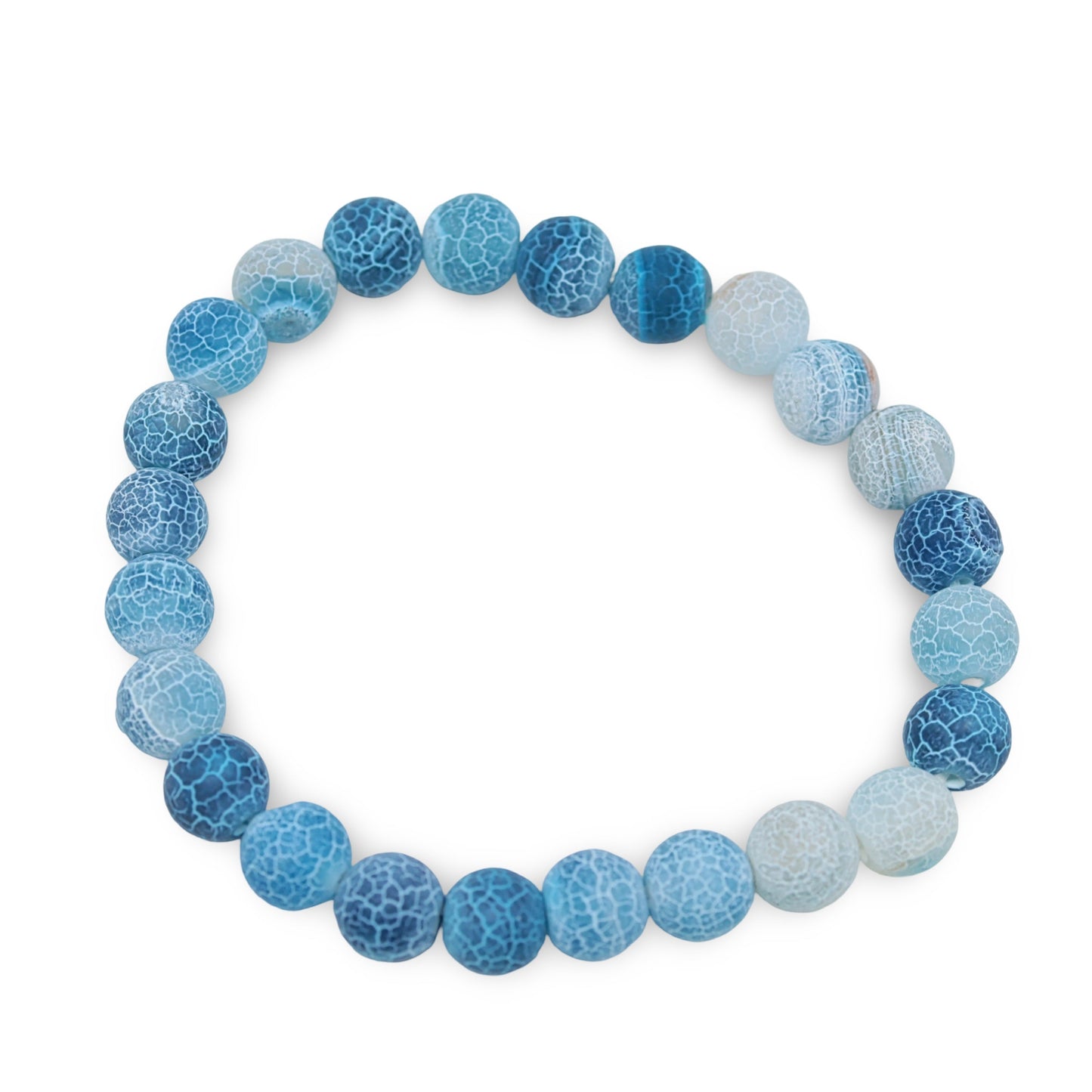 Bracelet - Royal Blue Agate - Frosted - 8mm