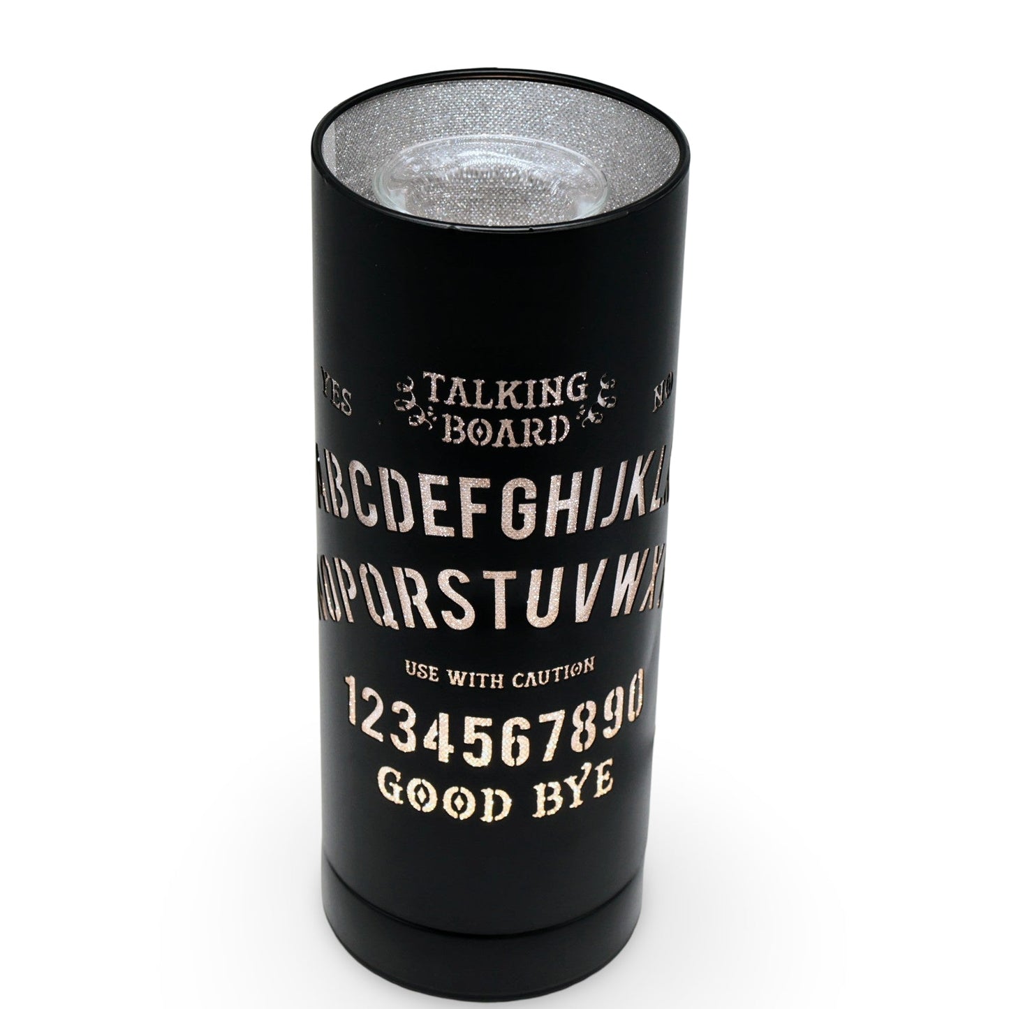 Electric oil and wax cube burner with Black Ouija Talking Board design, creating a spooky atmosphere as an aroma lamp.