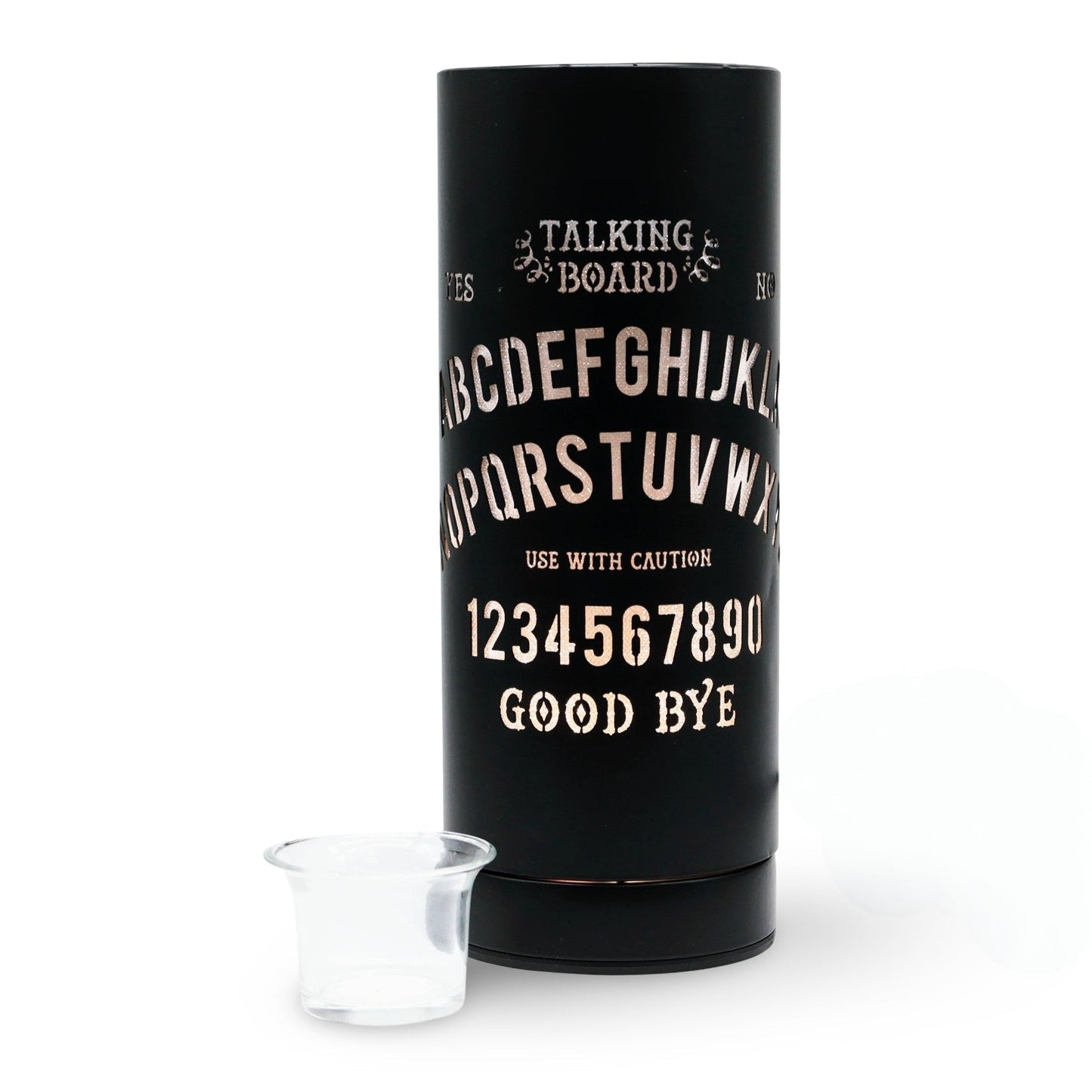 Black Ouija Talking Board Electric Oil & Wax Cube Burner Aroma Lamp with spooky design for creating a mystical atmosphere