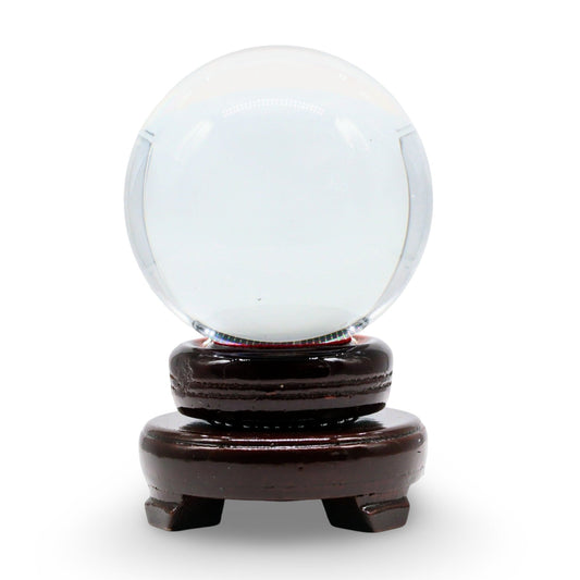 Wicca & Pagan - Clear Crystal Ball on Stand - Small