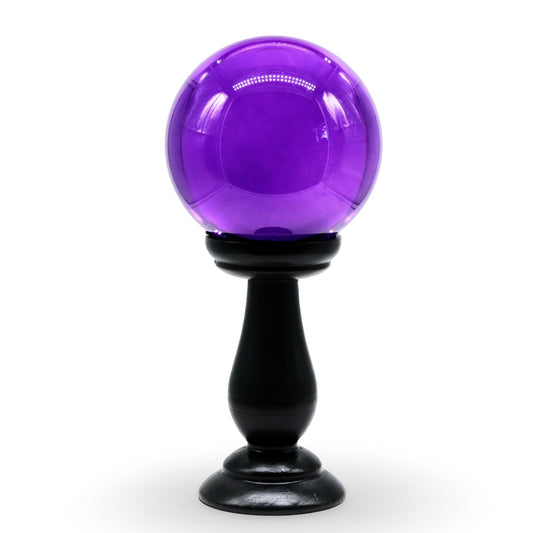 Wicca & Païen - Boule de Cristal Violette sur Support - Moyen