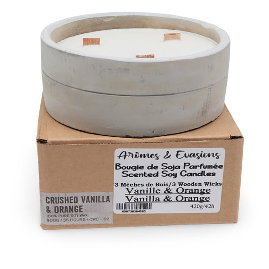 Scented Soy Candle - Large Round - Crushed Vanilla & Orange