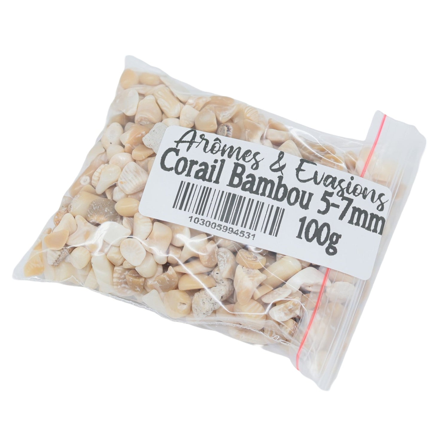 Stone - Tumbled Chips - White Coral & Bamboo 100 g