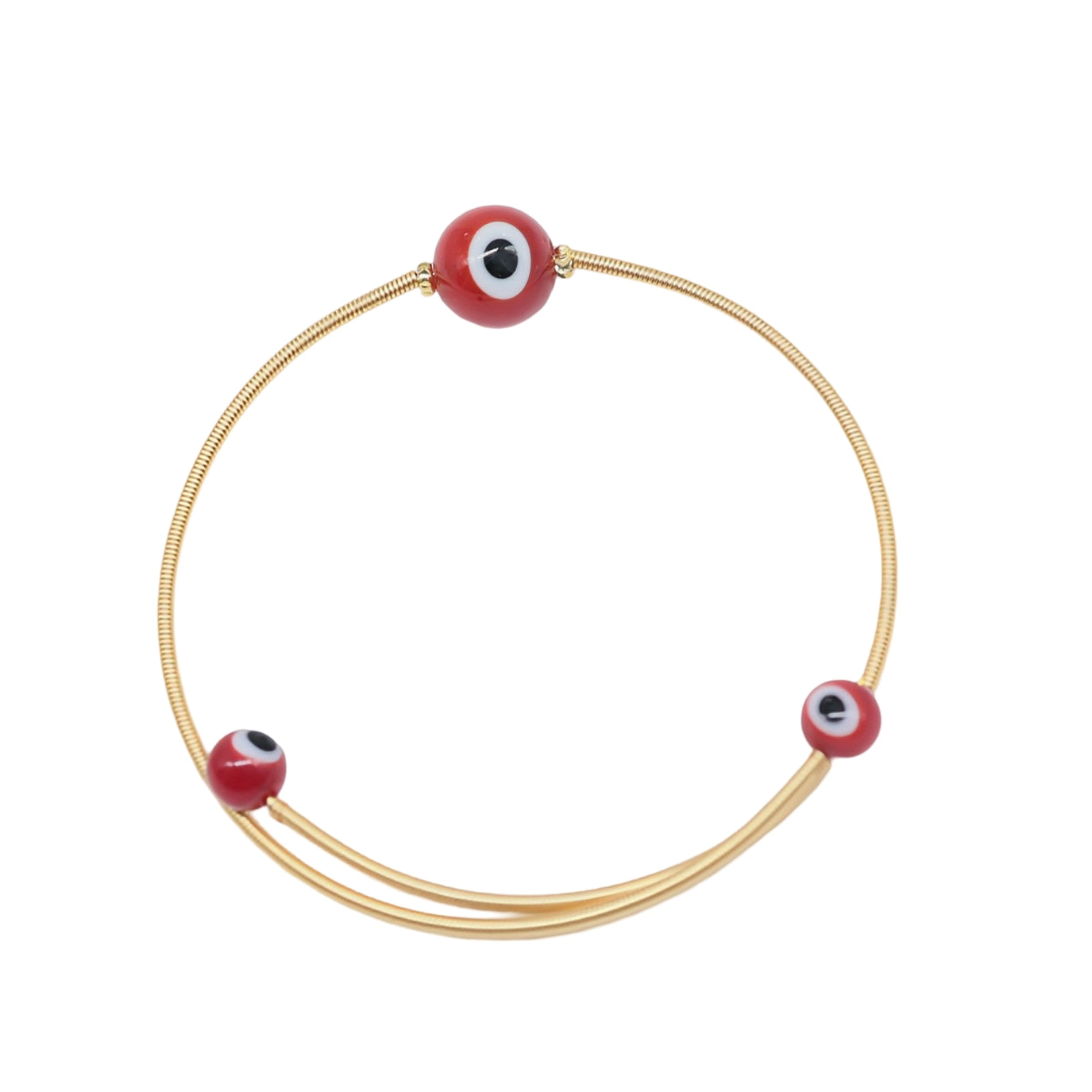 Bracelet - Cuff - Copper with Evil Eyes