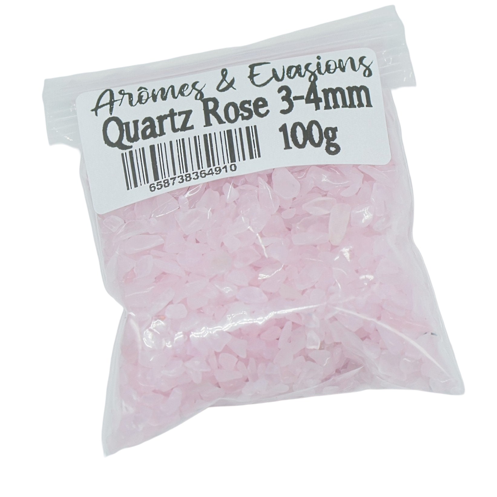 Stone - Tumbled Chips - Rose Quartz - 3-4mm - Arômes et Évasions