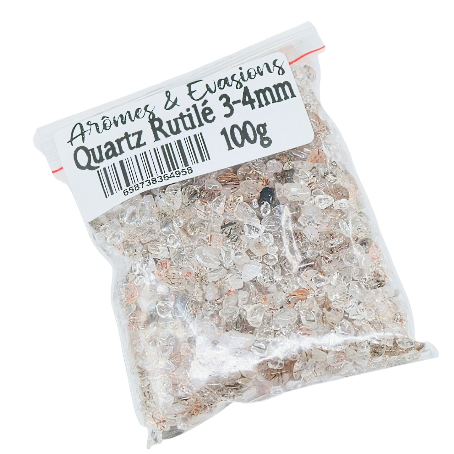 Stone - Tumbled Chips - Rutiled Quartz - 3 to 4mm