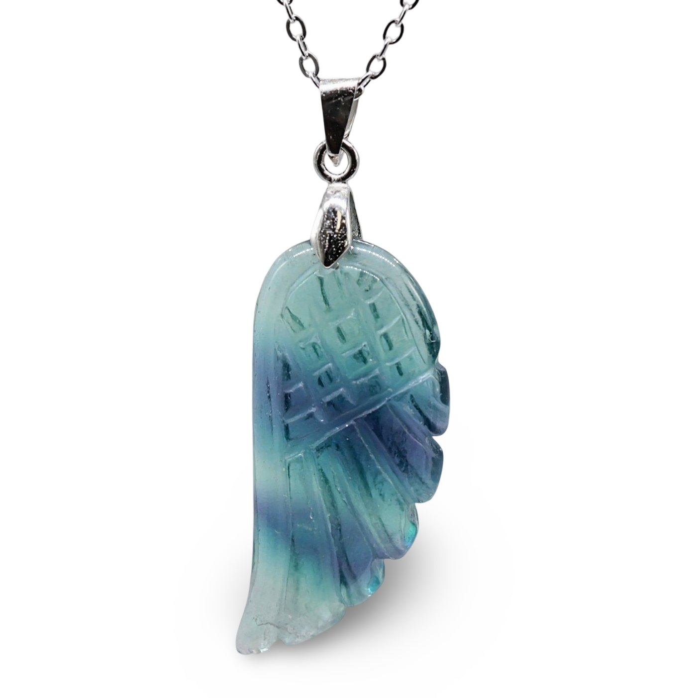 Collier - Pierre Précieuse - Ailes d'Ange - Fluorite Verte