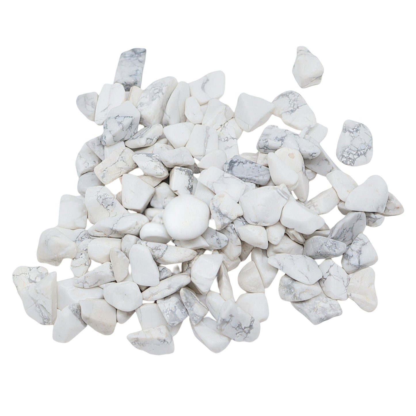 Stone - Tumbled Chips - White Howlite - 10 to 20mm - Arômes et Évasions