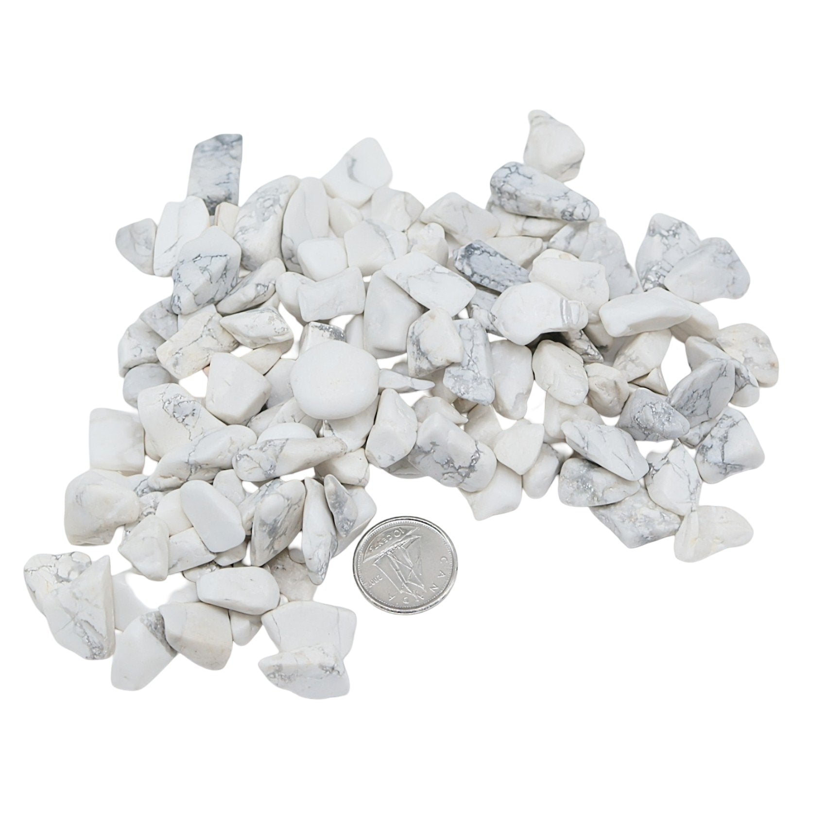 Stone - Tumbled Chips - White Howlite - 10 to 20mm - Arômes et Évasions