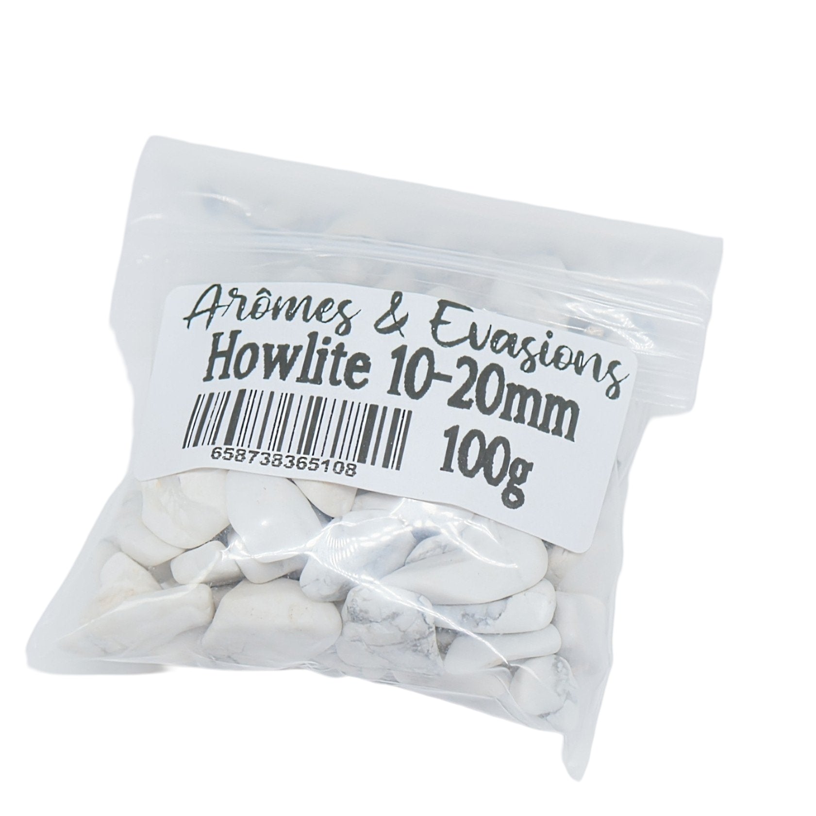 Stone - Tumbled Chips - White Howlite - 10 to 20mm - Arômes et Évasions