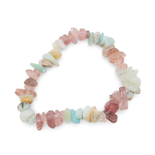 Bracelet - Amazonite & Strawberry Quartz - Chips