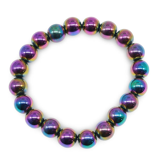 Bracelet - Rainbow Hematite - 10mm