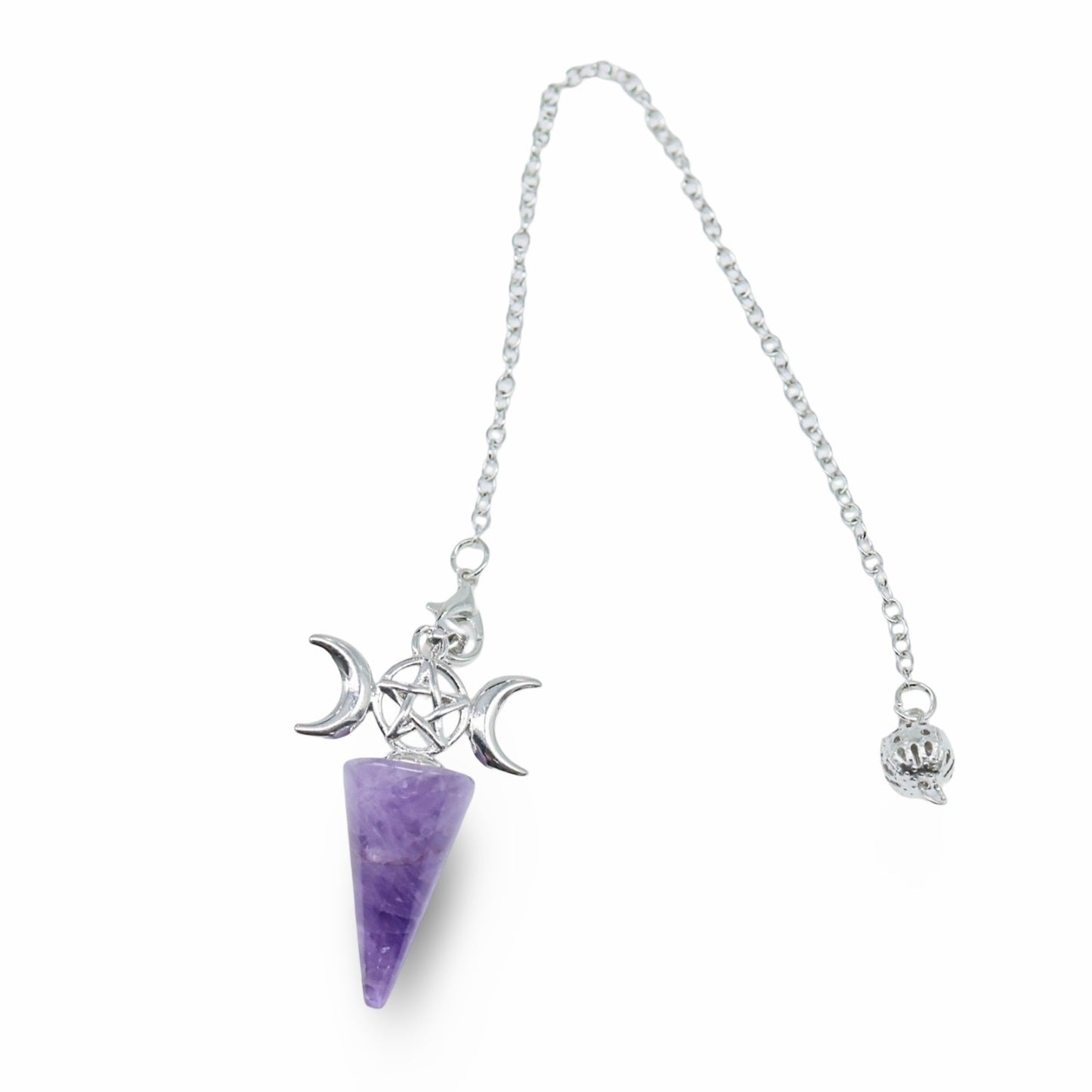 Pendulum - Cone - Amethyst - Triple Moon Charm - Arômes et Évasions