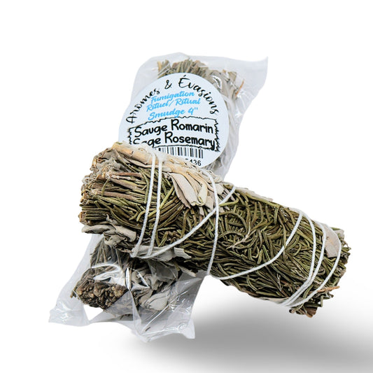 Smudging Incense Stick - White Sage & Rosemary - 4"