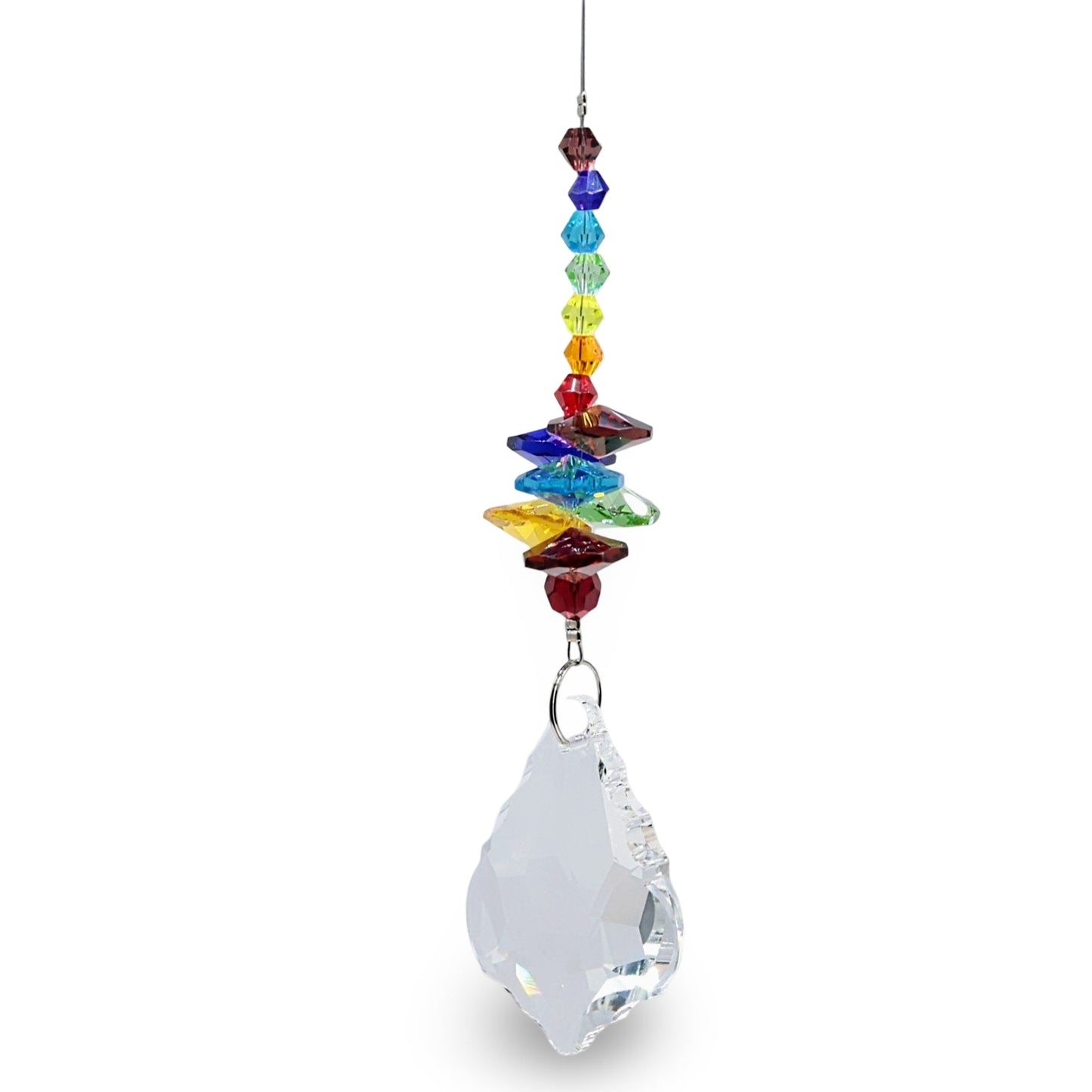 Home Decor - Suncatcher - Crystal Hanging Ornament - Water Drop, 7 Chakra - Arômes et Évasions