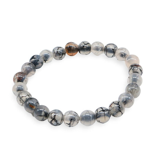 Bracelet - Dragon Veins Agate - 8mm