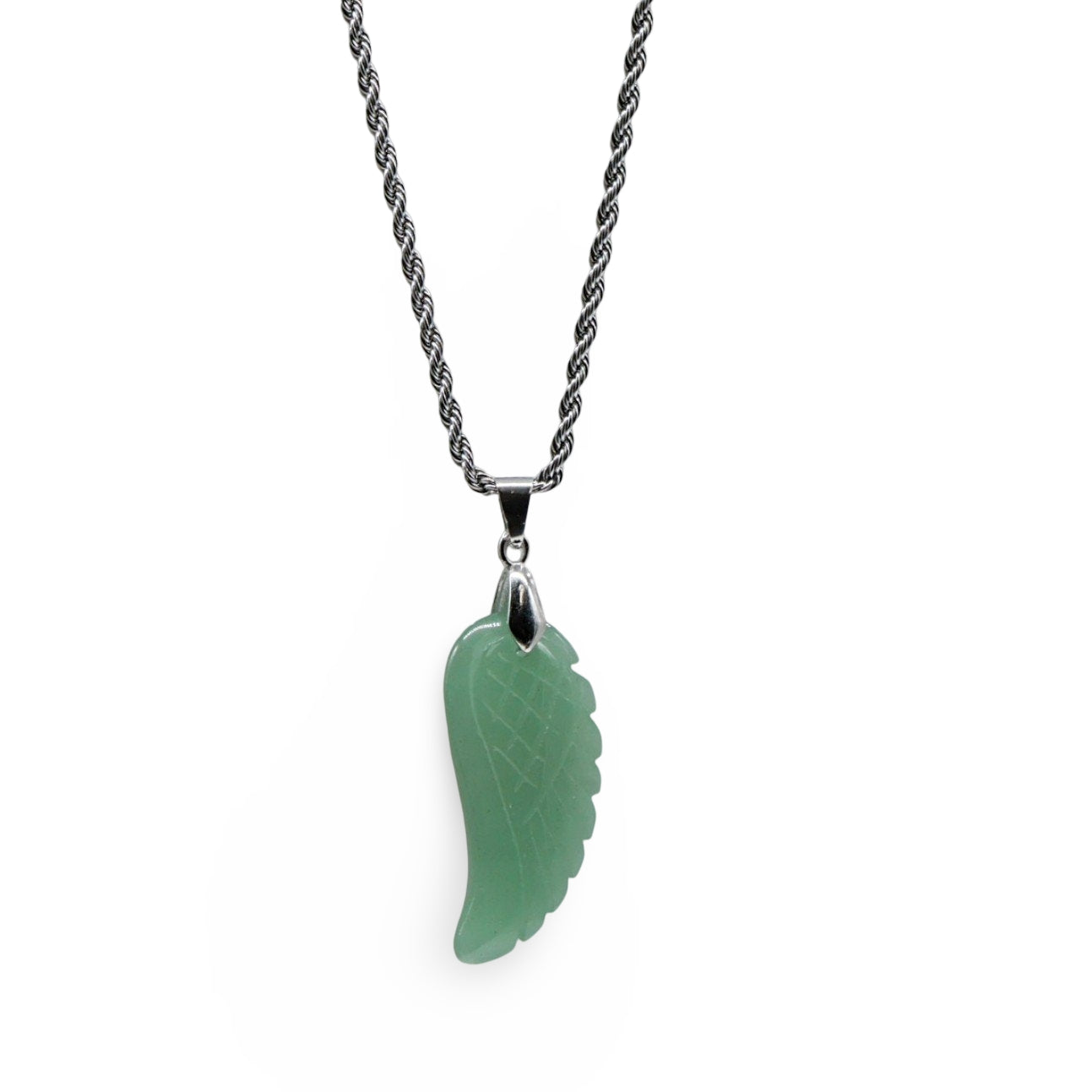 Necklace - Gemstone - Angel Wings - Green Aventurine