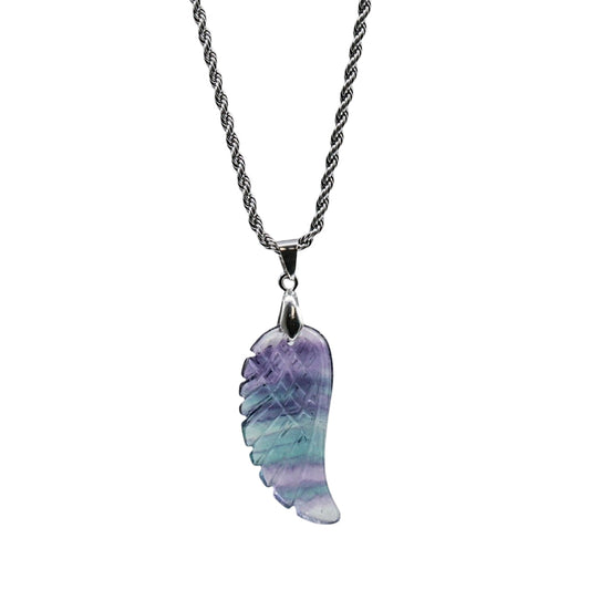 Collier - Pierre Précieuse - Ailes d'Ange - Fluorite Verte