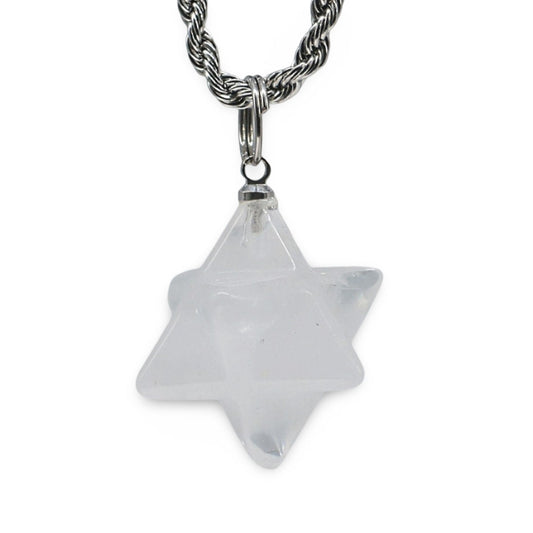 Collier - Étoile Merkaba - Quartz de Cristal