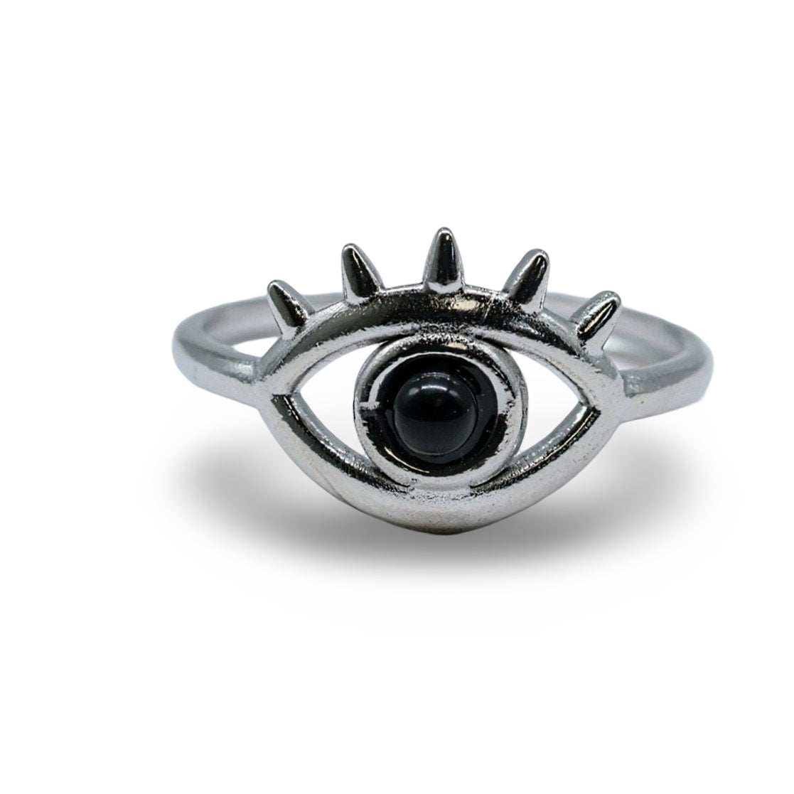 Bague - Agate Noire - Mauvais Œil - Ajustable