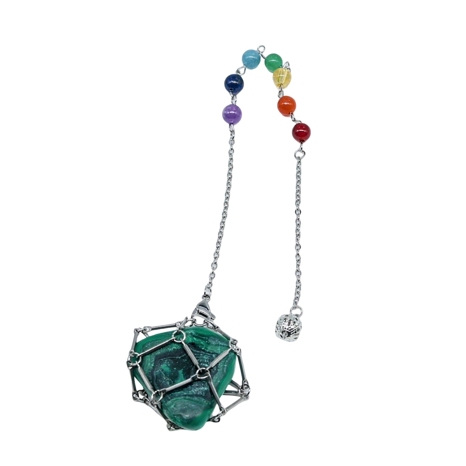 Pendulum - 7 Chakra Chain with Macrame Metal Pocket