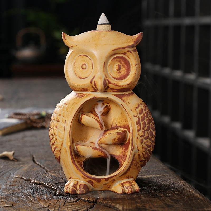 Brûle-Encens - Reflux - Hibou en Porcelaine