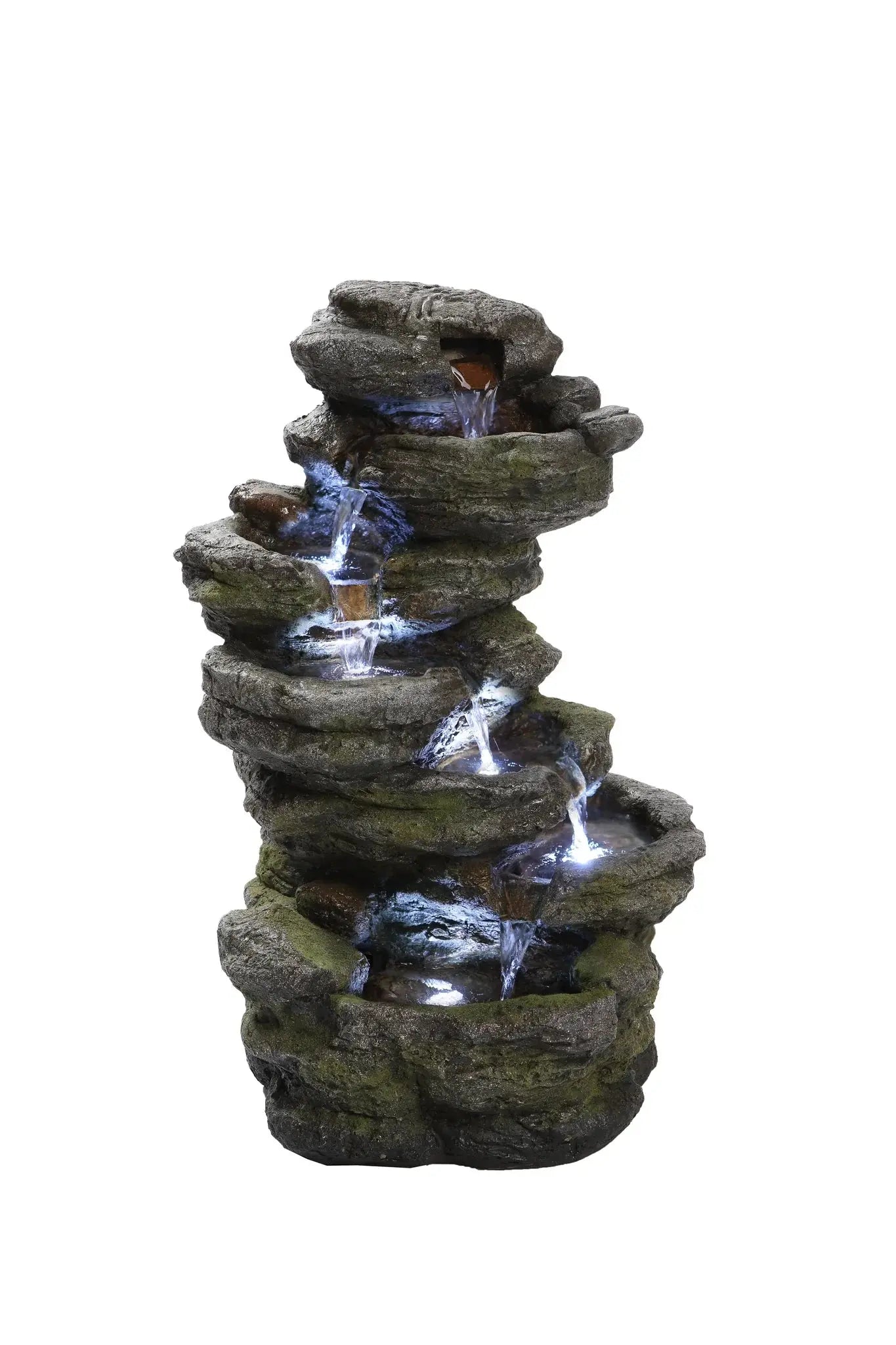 Home Decor - Fountain - Multi Level Rock with LED - -Arômes & Évasions