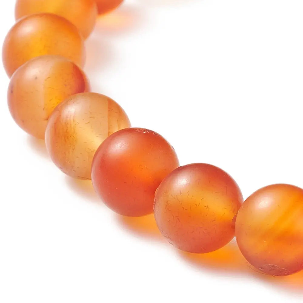 Bracelet -Carnelian -Frosted -8mm