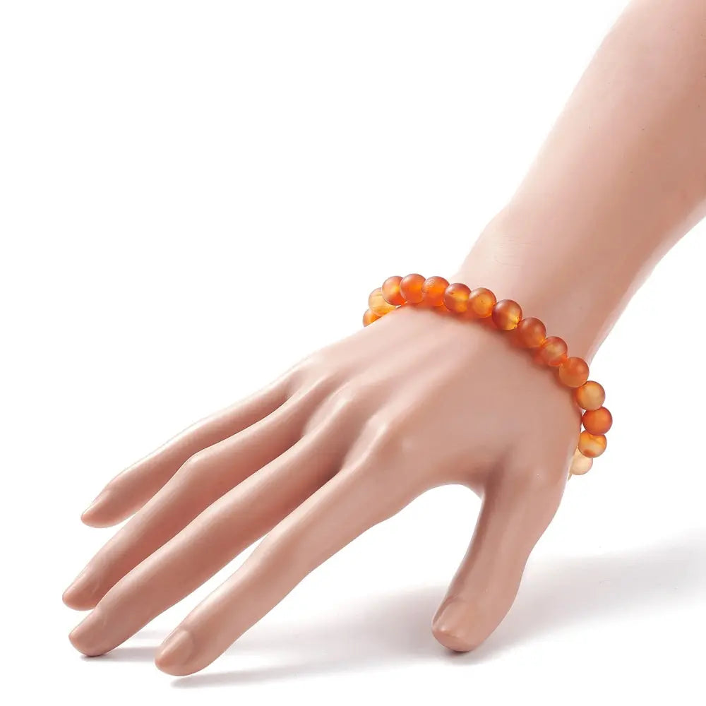 Bracelet -Carnelian -Frosted -8mm