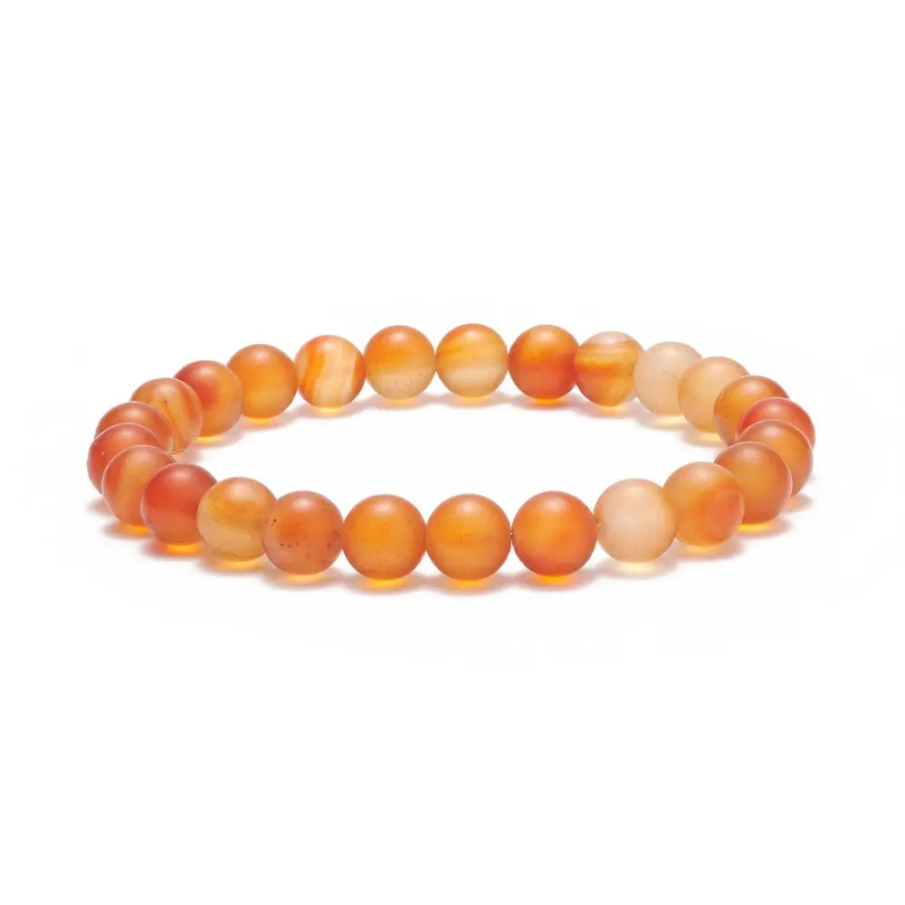 Bracelet -Carnelian -Frosted -8mm