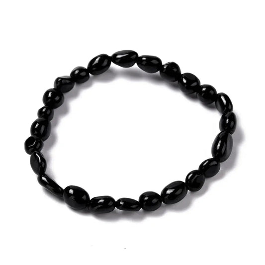 Bracelet -Black Tourmaline -Natural Shape Stones