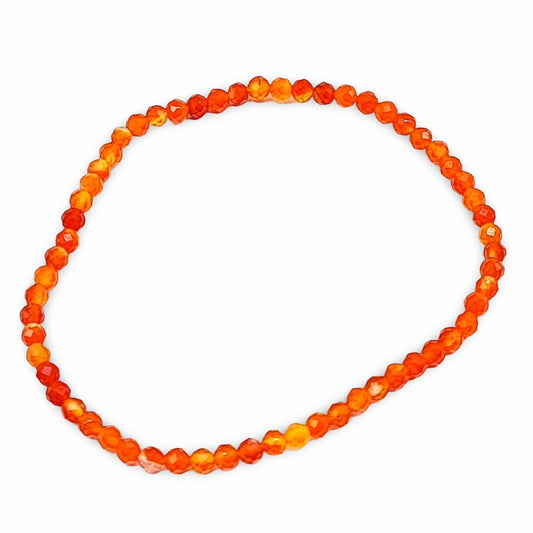 Bracelet -Carnelian -Faceted -4mm -Faceted 4mm -Arômes & Évasions