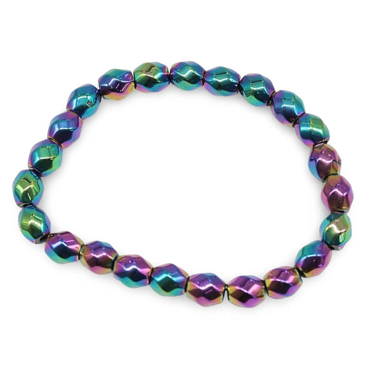 Bracelet - Facetted Rainbow Hematite - 8mm -8mm -Arômes & Évasions